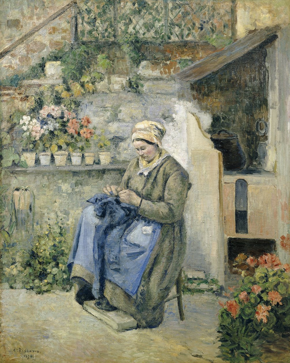 Veselá matka; La Mere Jolly, 1874 od Camille Jacob Pissarro