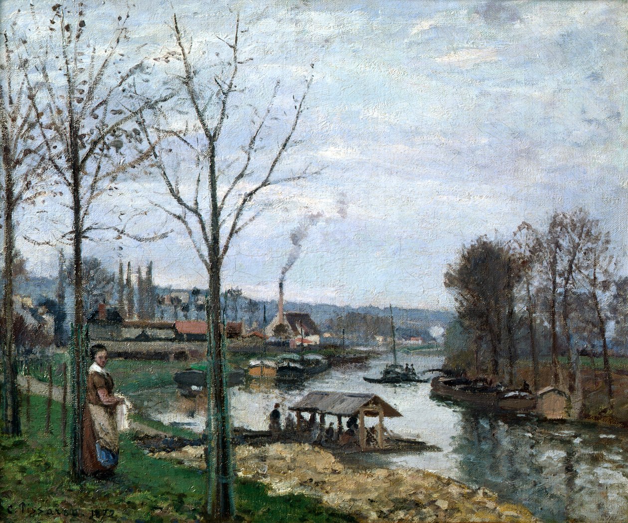The Laundrette, Port Marly, 1872. od Camille Jacob Pissarro