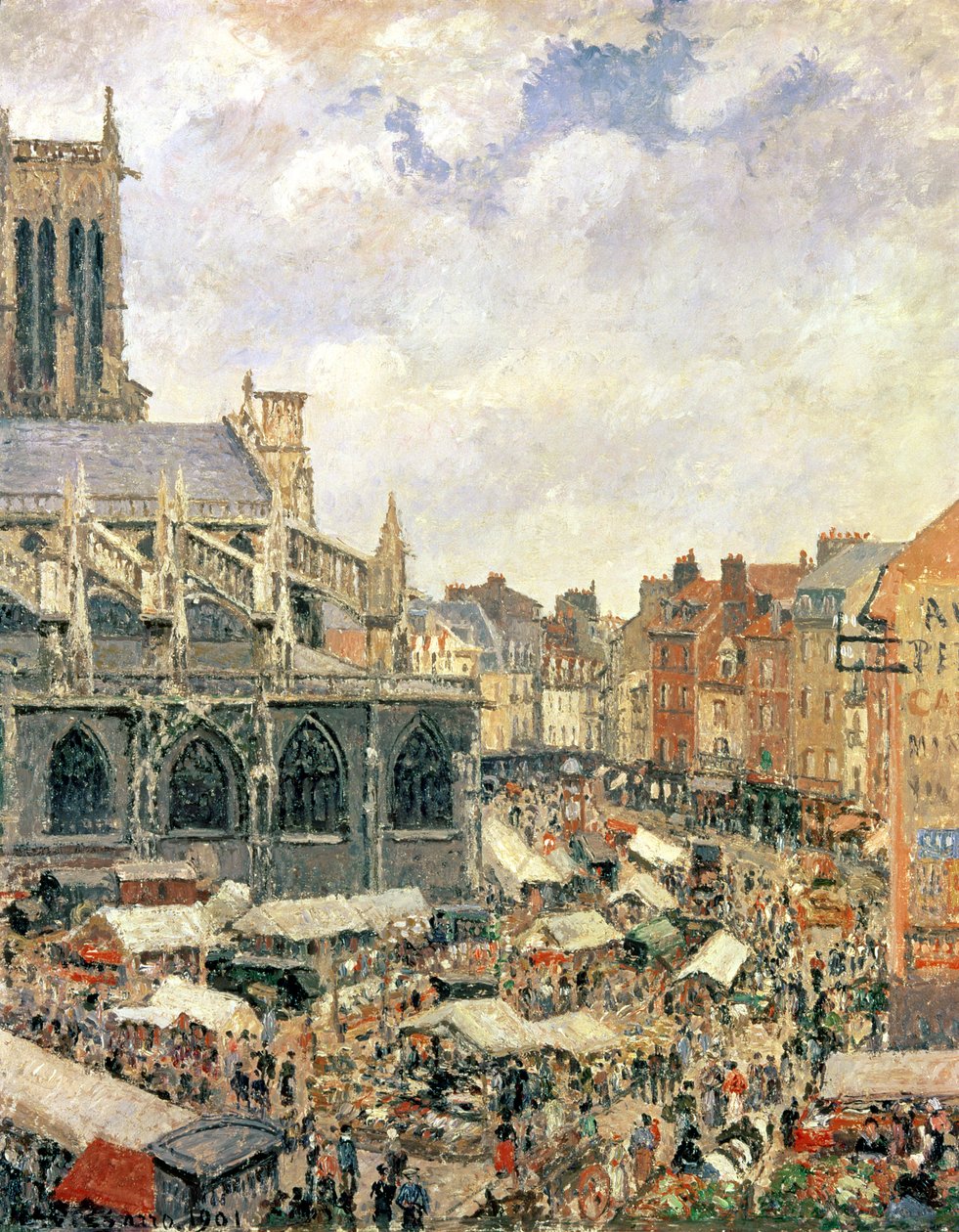 Trh obklopující kostel Saint-Jacques, Dieppe, 1901 od Camille Jacob Pissarro