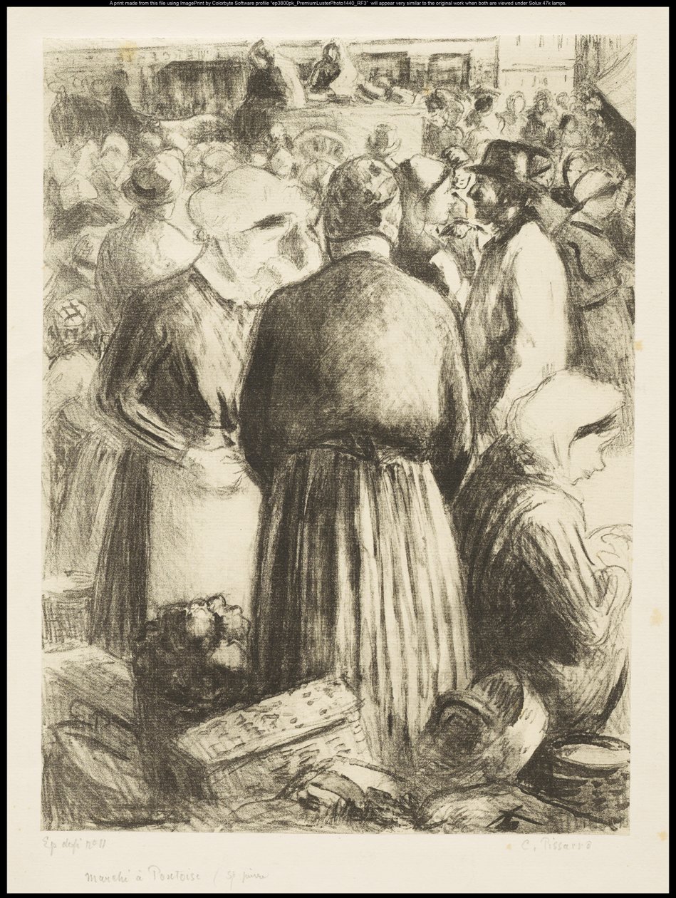 Trh v Pontoise, kolem roku 1895 od Camille Jacob Pissarro