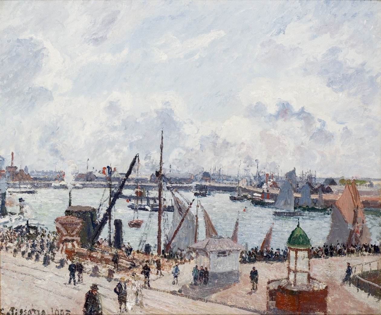 Vnější přístav Le Havre. Ráno. slunce od Camille Jacob Pissarro