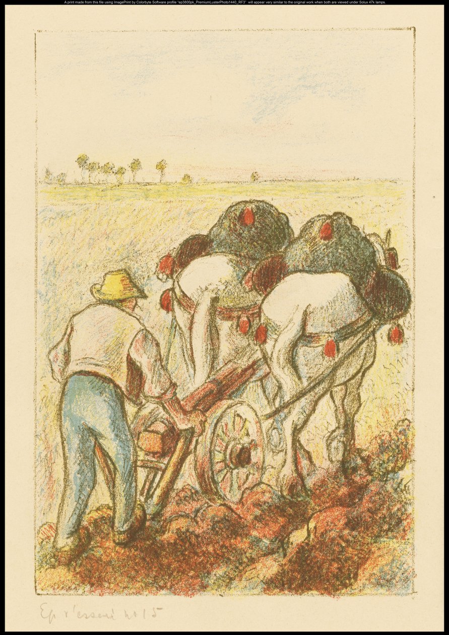The Plow, frontispis pro "Les Temps Nouveaux", 1901 od Camille Jacob Pissarro