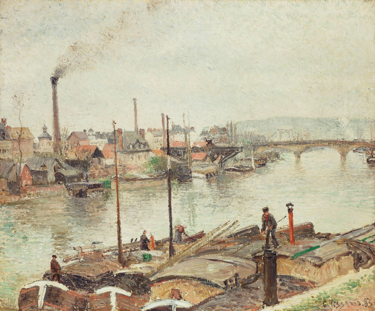 Přístav Rouen, 1883 od Camille Jacob Pissarro