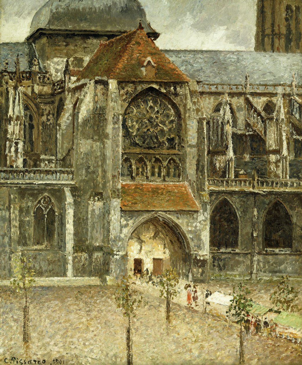 Portál kostela Saint-Jacques v Dieppe; Portál kostela Saint-Jacques v Dieppe od Camille Jacob Pissarro