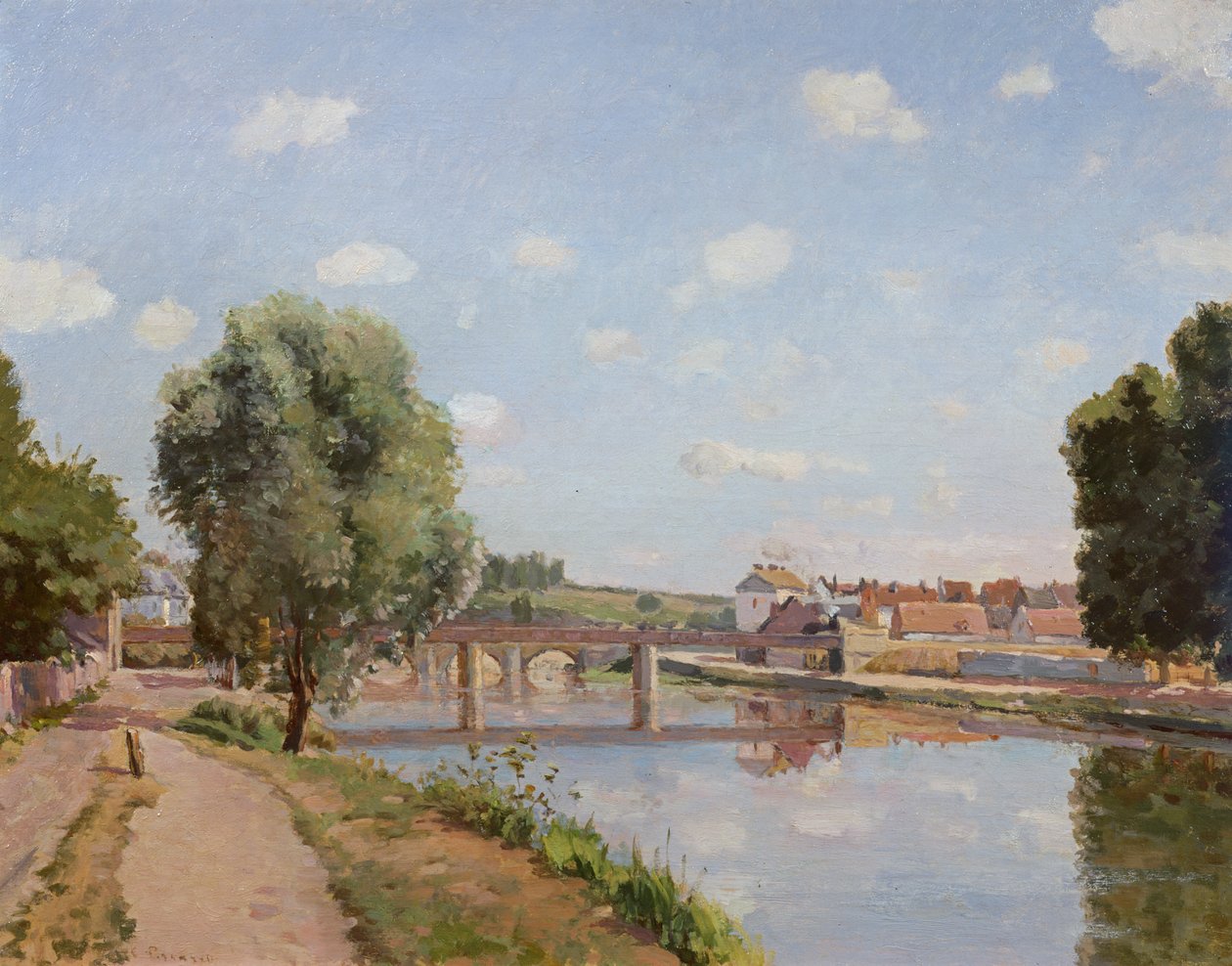 Železniční most, Pontoise, 1873 od Camille Jacob Pissarro