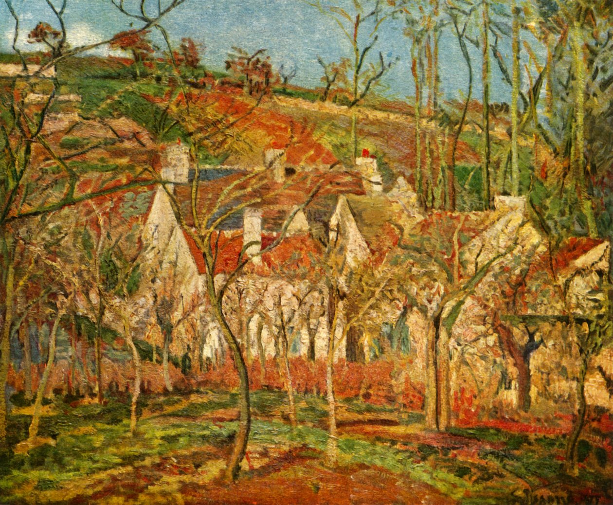 Červené střechy, 1877, 1939. od Camille Jacob Pissarro