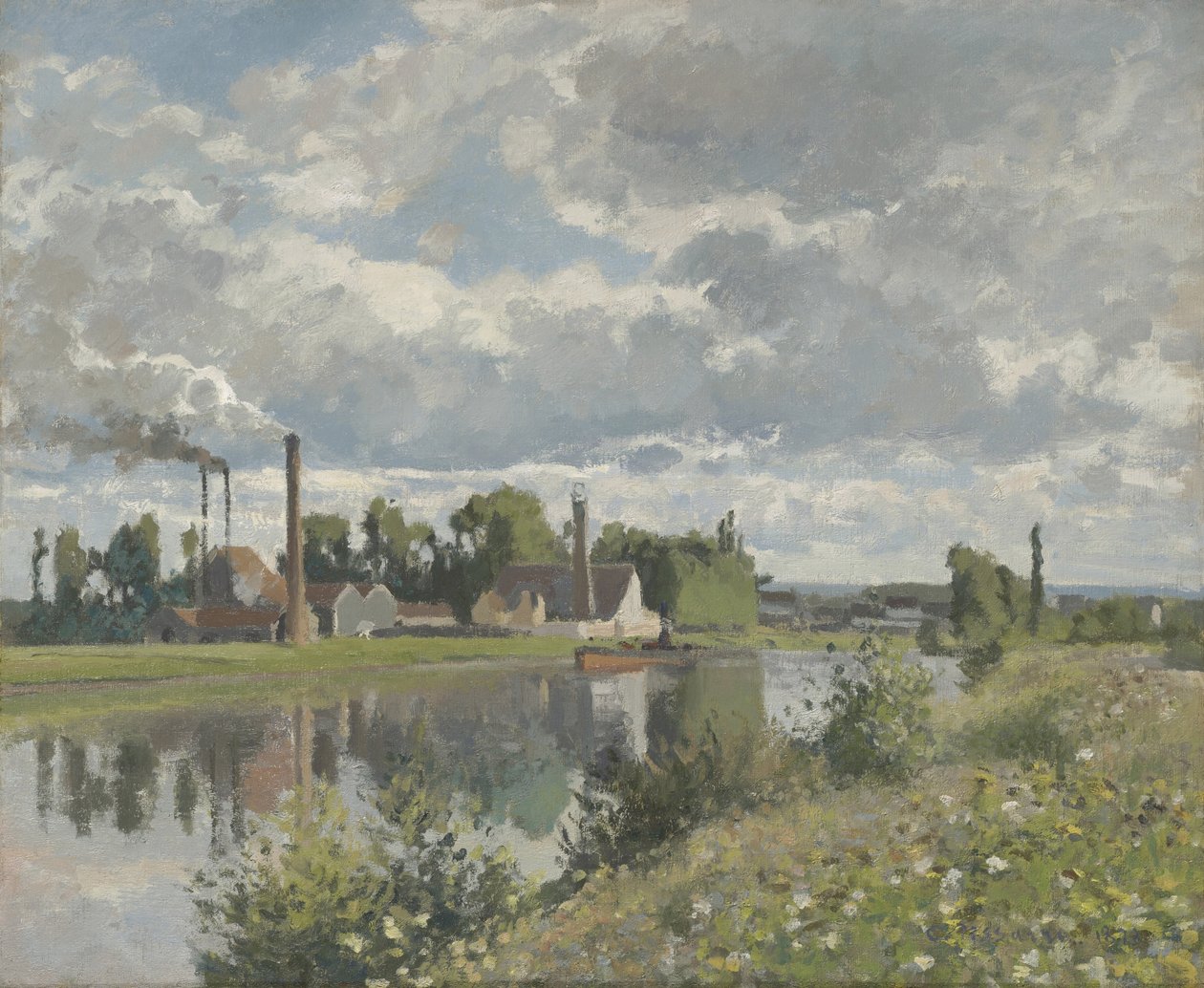 Řeka Oise poblíž Pontoise, 1873 od Camille Jacob Pissarro
