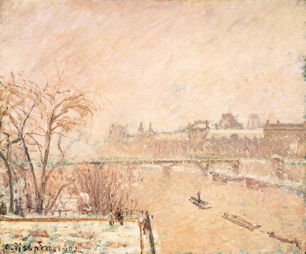Seina z Pont-Neuf od Camille Jacob Pissarro