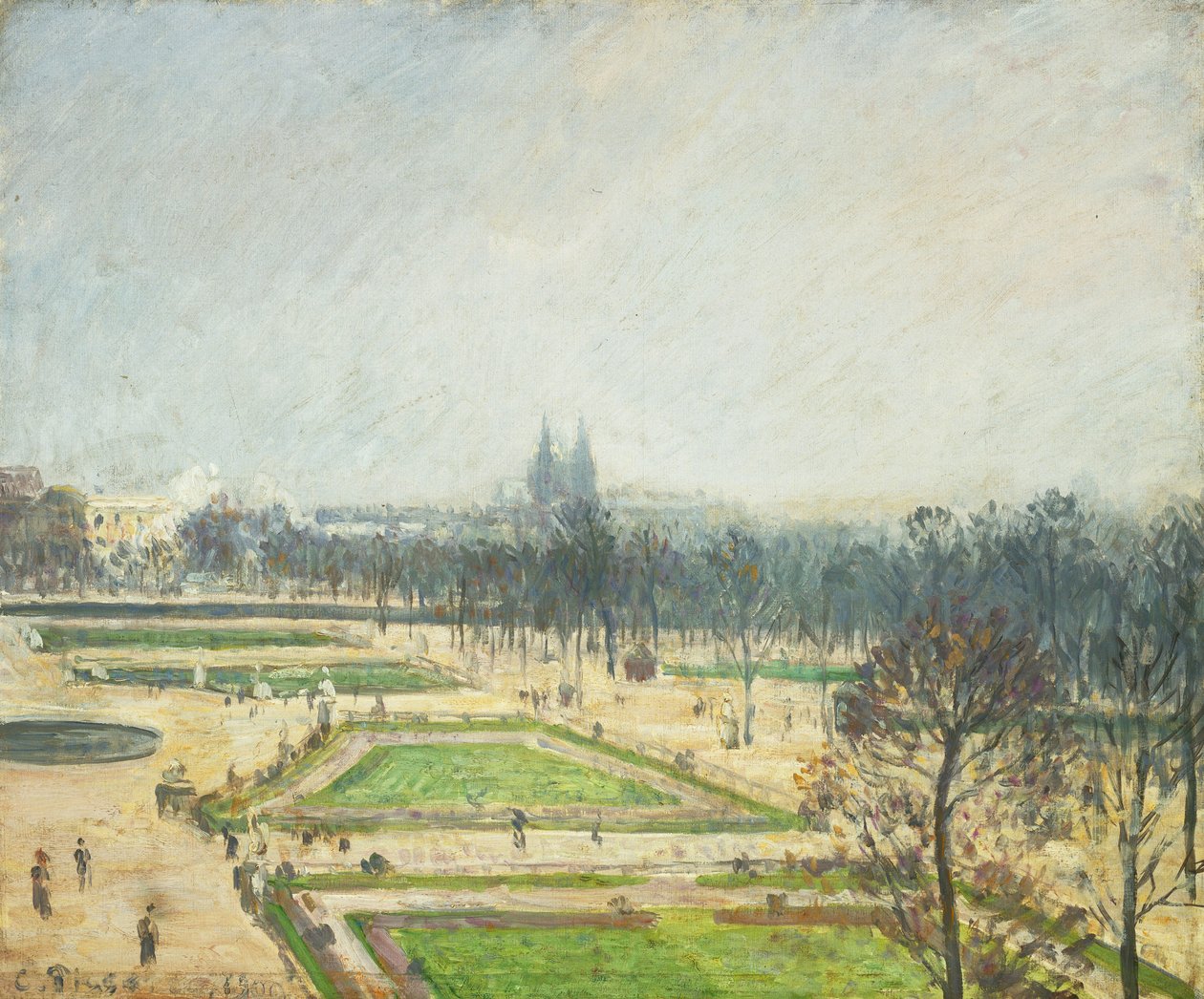 Tuileries Ponds, Mist; Tuileries Basin, Mist, 1900 od Camille Jacob Pissarro