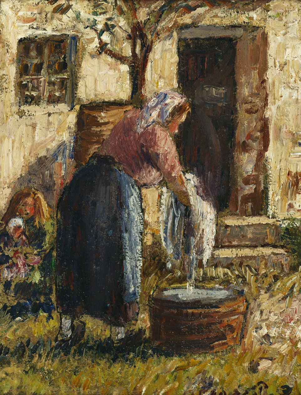 The Washerwoman; The Washer, kolem roku 1898 od Camille Jacob Pissarro