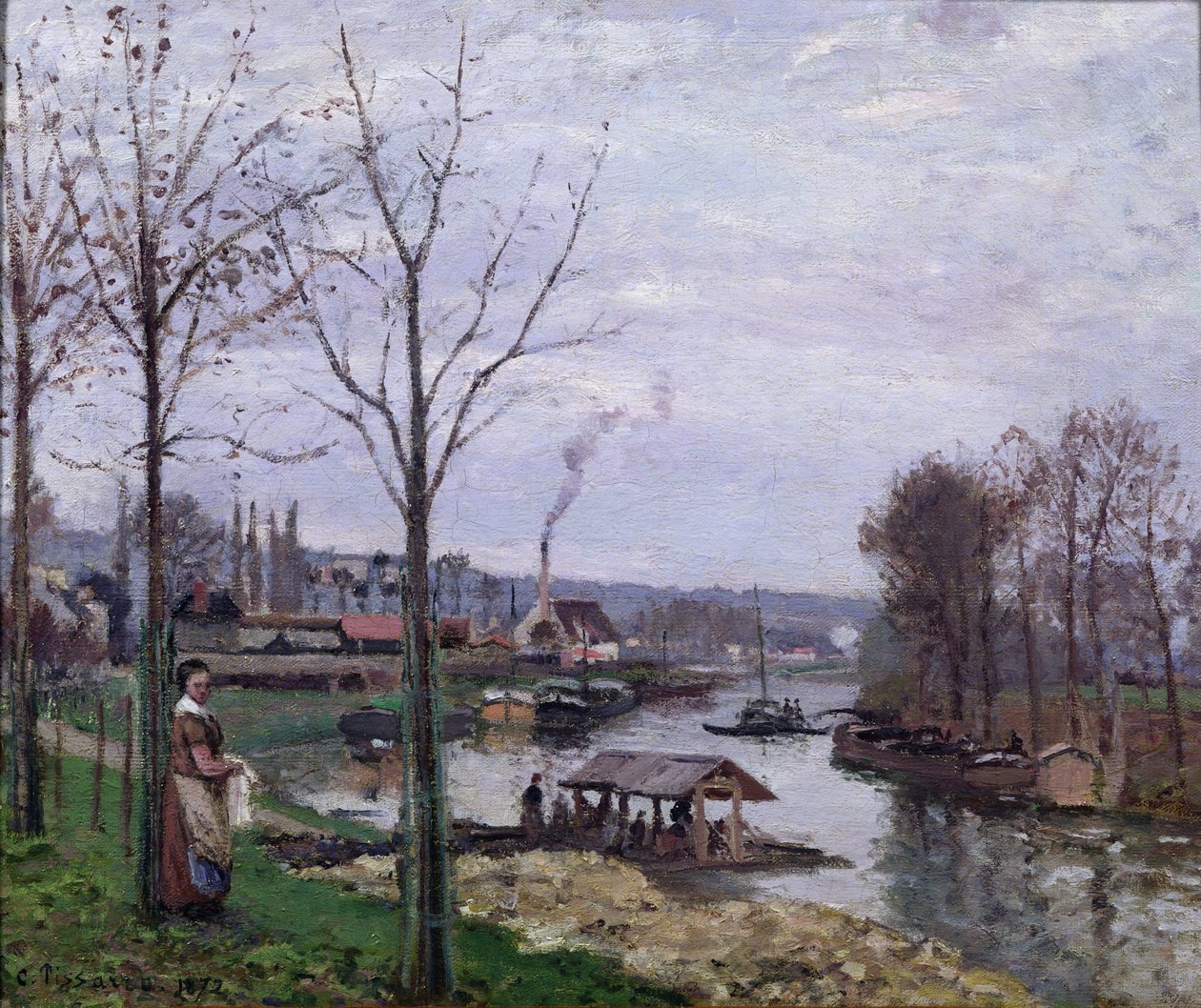 The Washing House, Pontoise Port-Marly, nebo The Wash-house, 1872 od Camille Jacob Pissarro