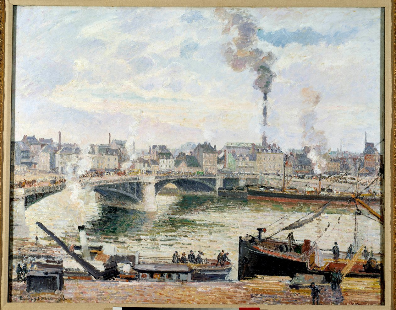 Velký most v Rouenu. Obraz Camille Pissarro (1830-1903) od Camille Jacob Pissarro