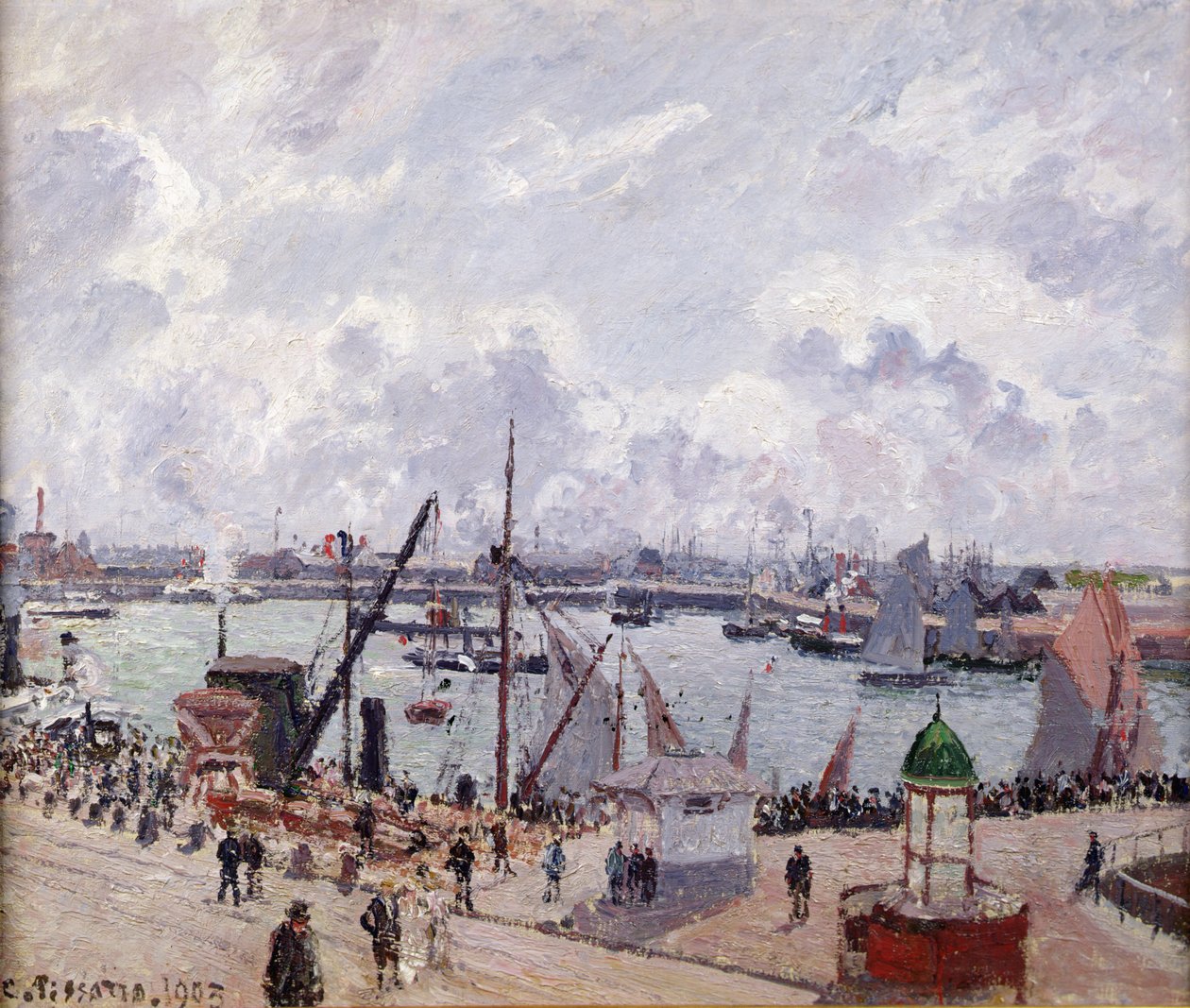 Vnější přístav Le Havre, Quai de Southampton, loď Honfleur opouštějící přístav, 1903 od Camille Jacob Pissarro