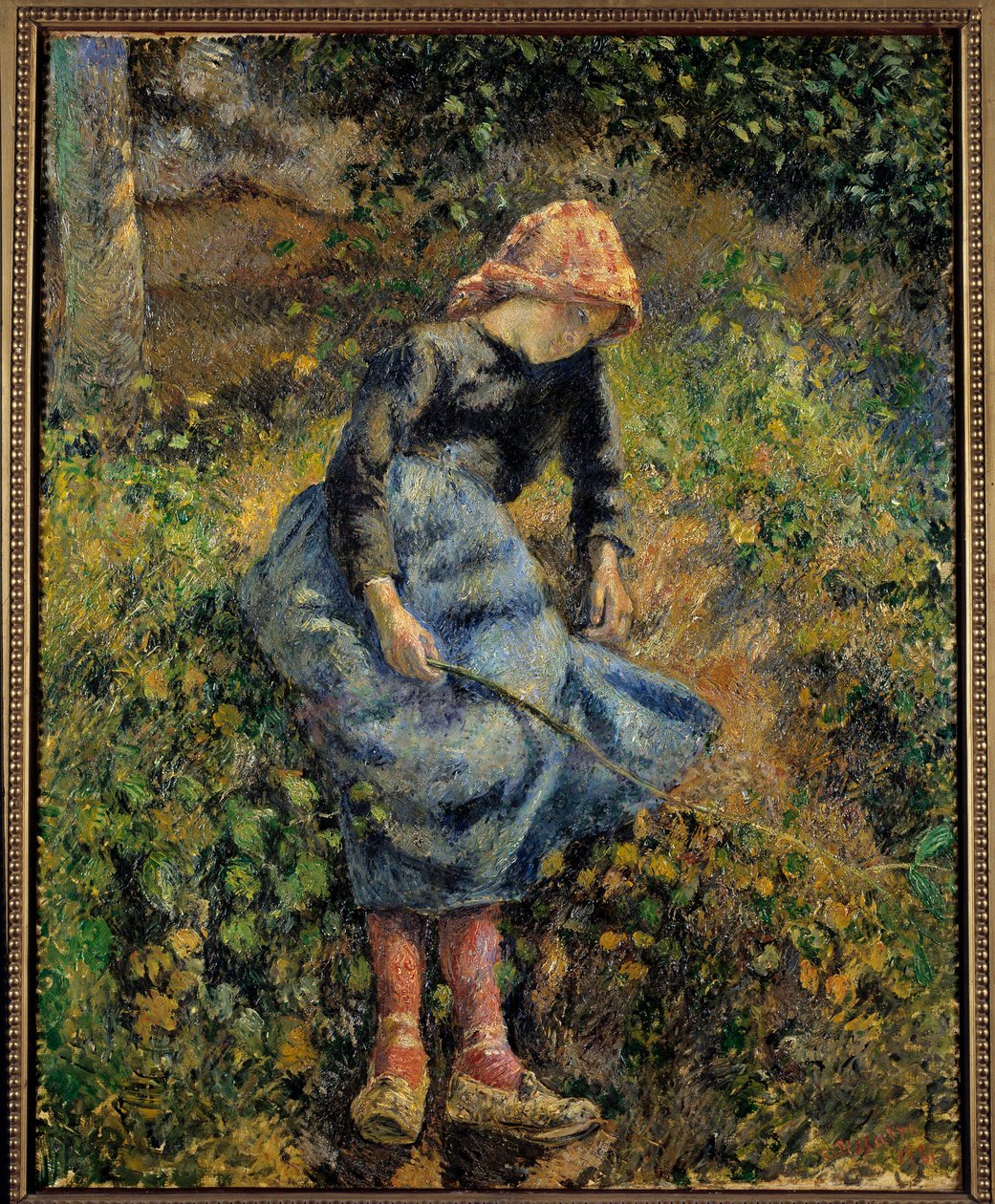 Pastýř říká, že panna má hůlku. Obraz Camille Pissarro (1830-1903) od Camille Jacob Pissarro