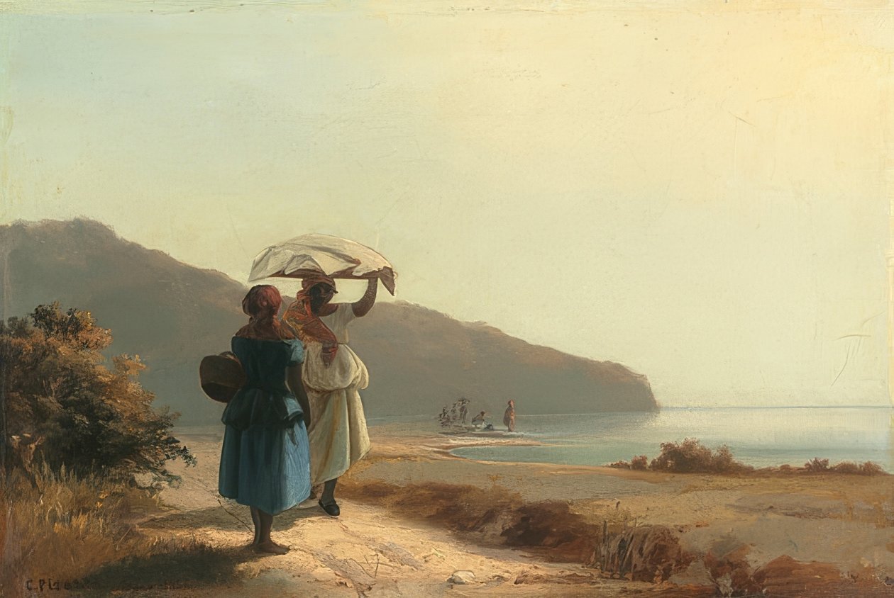 Zábava, St. Thomas. 1856 od Camille Jacob Pissarro