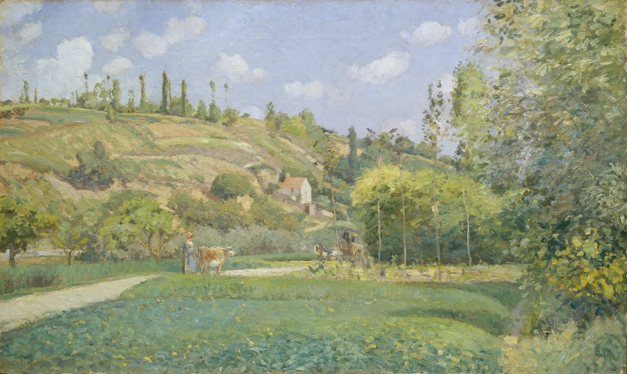 Pastevec krav ve Valhermeil, Auvers-sur-Oise od Camille Jacob Pissarro