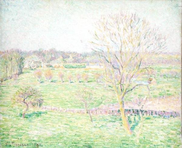 Pole s ořešákem na jaře od Camille Jacob Pissarro