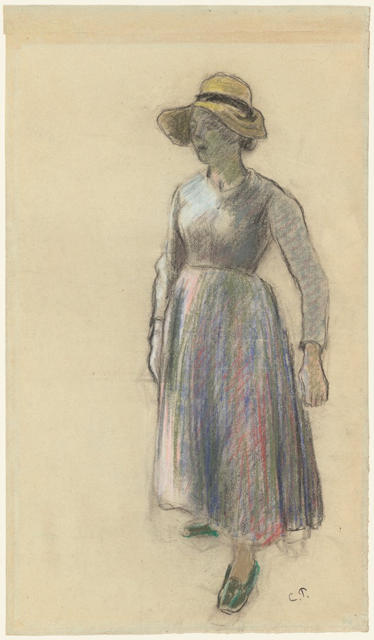 Selka ve slaměném klobouku, c. 1892. od Camille Pissarro