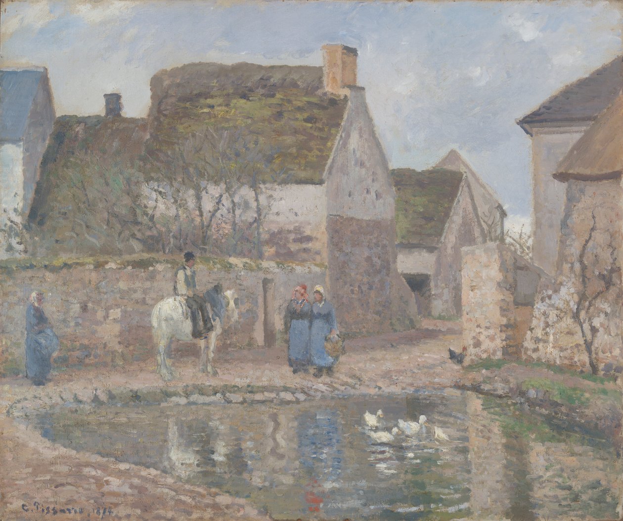 Rybník v Ennery od Camille Pissarro