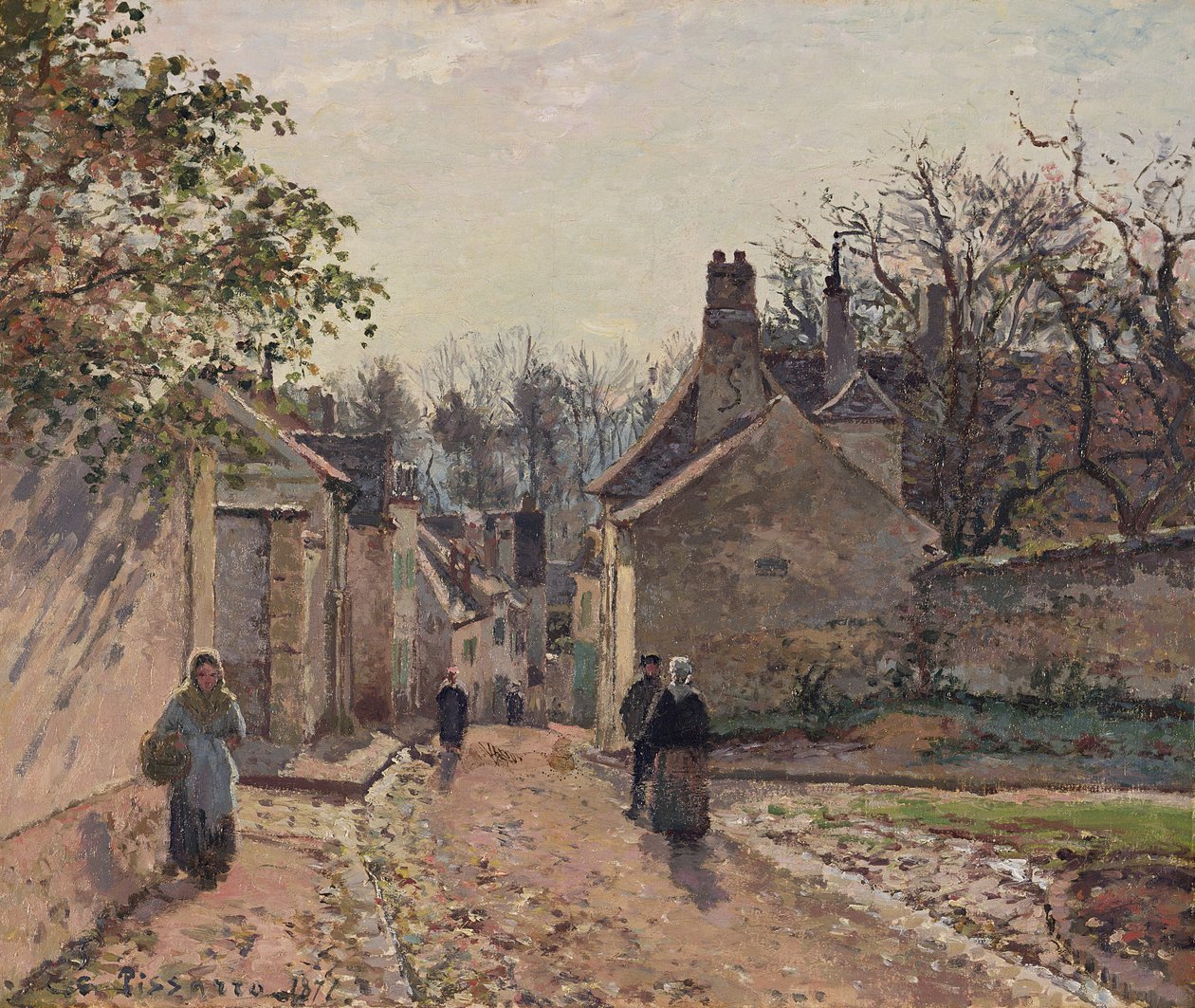 A Village Street, Louveciennes od Camille Pissarro