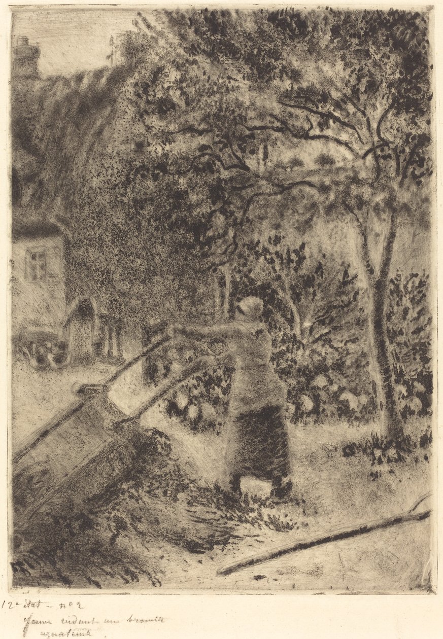 Žena vyprazdňuje trakař od Camille Pissarro