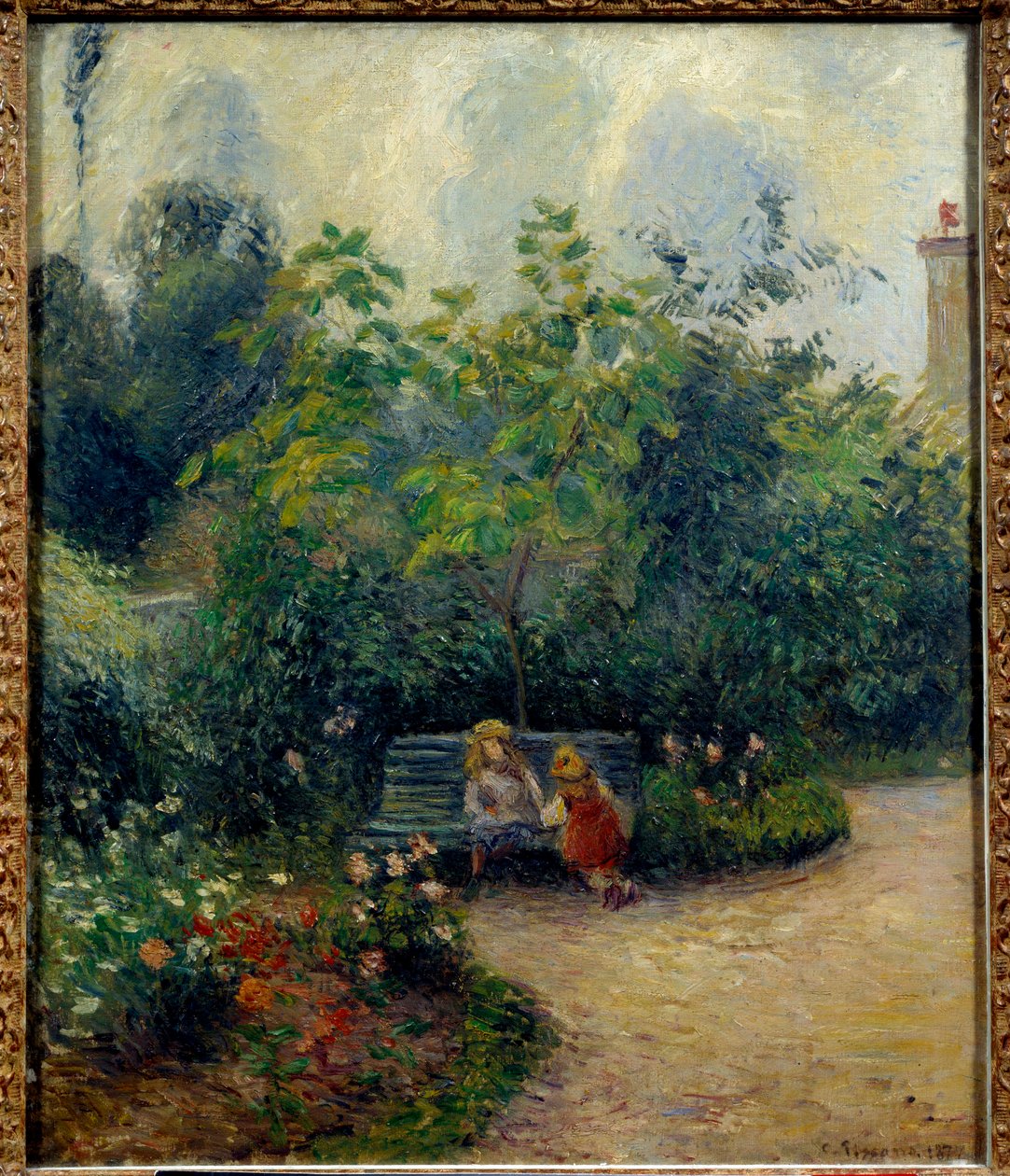 Roh zahrady v Ermitáži (zahrada Mathurinů) Obraz Camille Pissarro (1830-1903) 1877. Rozměr 0,55 x 0,46 m Paříž, musee d