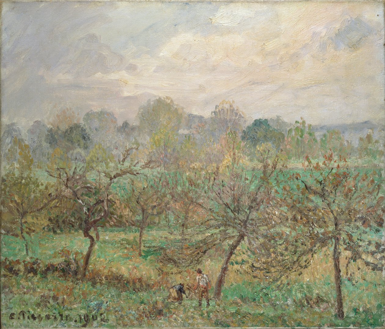 Podzim, ranní mlha, Eragny-sur-Epte, 1902 od Camille Pissarro