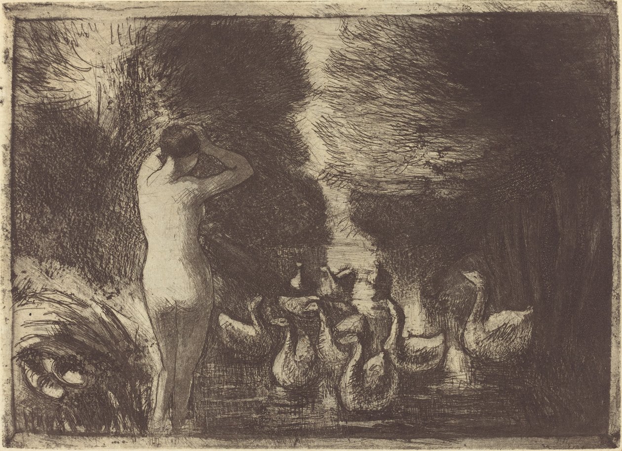Koupání s husami, 1895. od Camille Pissarro