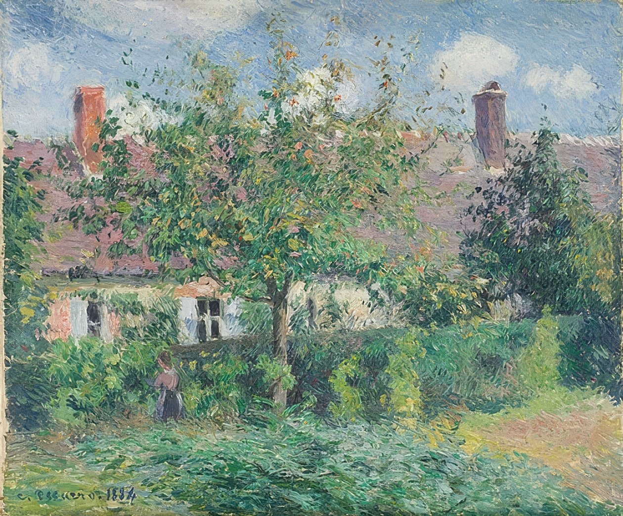 Bauernhaus v Éragny. 1884 od Camille Jacob Pissarro
