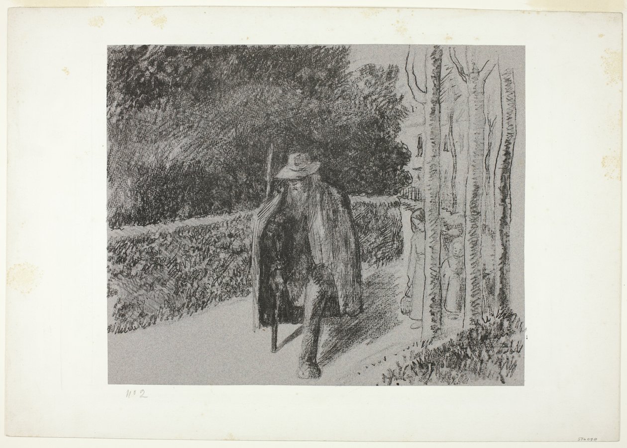 Žebrák s berlí od Camille Pissarro