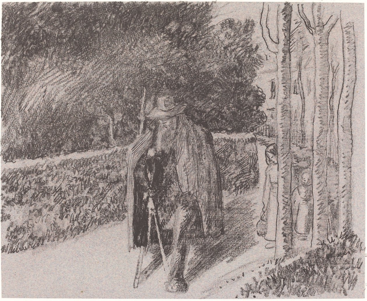 Žebrák s berlí žebrák a la bequille, 1897. od Camille Pissarro