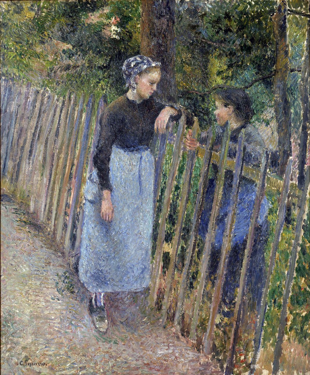 "Rozhovor"" Obraz Camille Pissarro (1830-1903) cca 1881 Rozměr 65,3 x 54 cm Národní muzeum západního umění, Tokio od Camille Pissarro