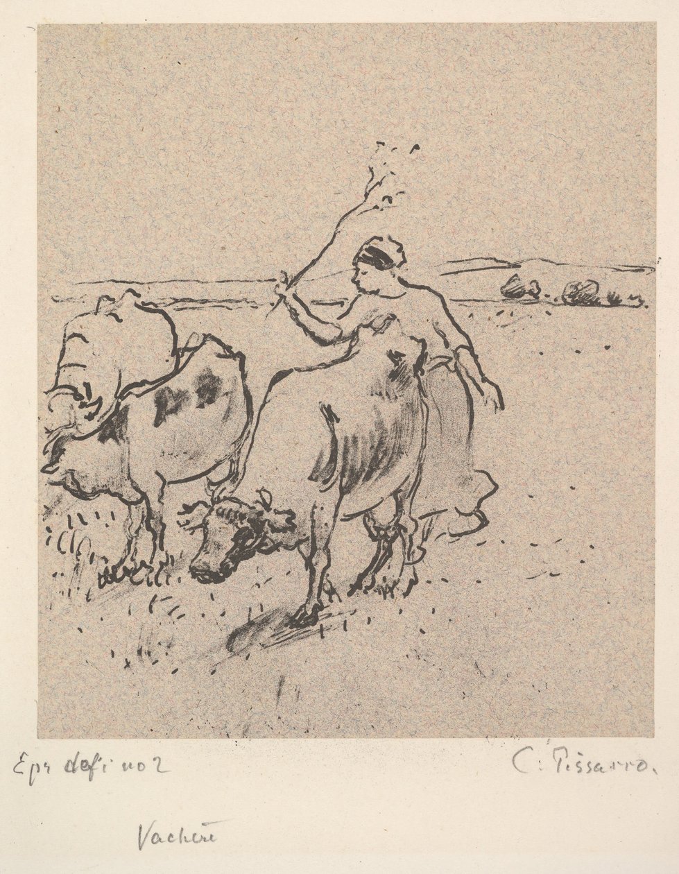 Cowherd, ca. 1899. od Camille Jacob Pissarro