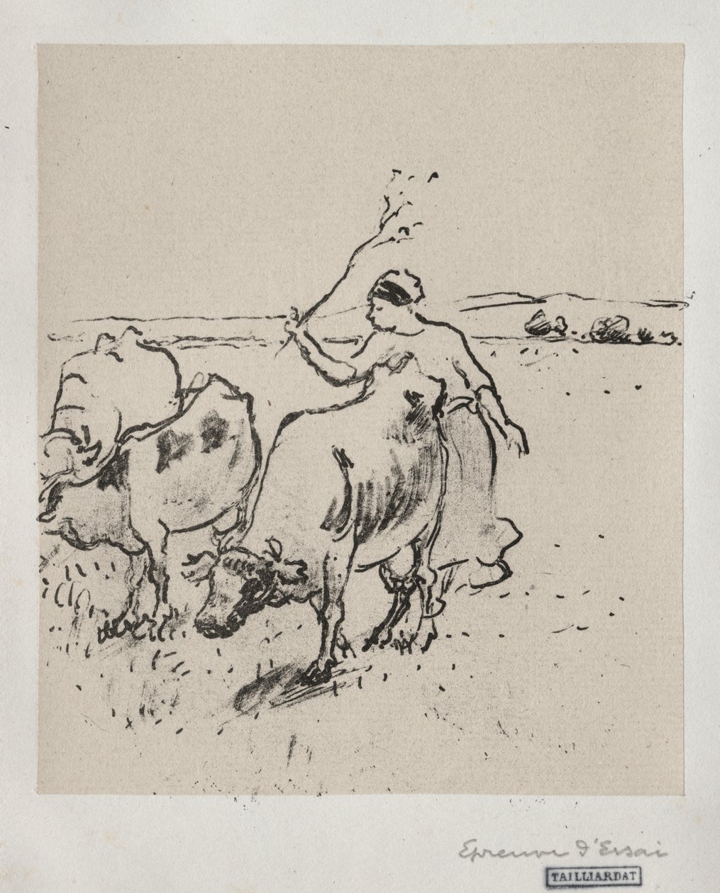 pastevec krav od Camille Pissarro