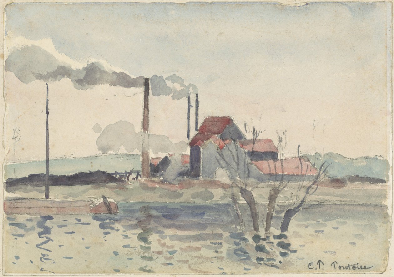 Továrna na Oise v Pontoise, 1873. od Camille Pissarro