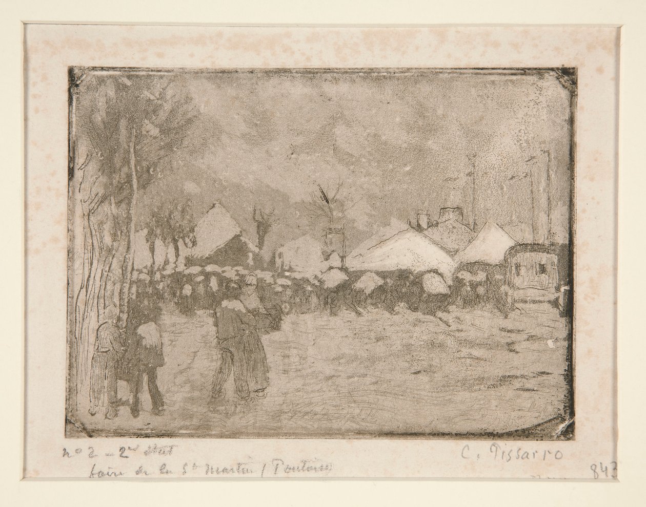 Svatomartinský jarmark, ? Pontoise (Saint-Martin Fair, v Pontoise) od Camille Pissarro
