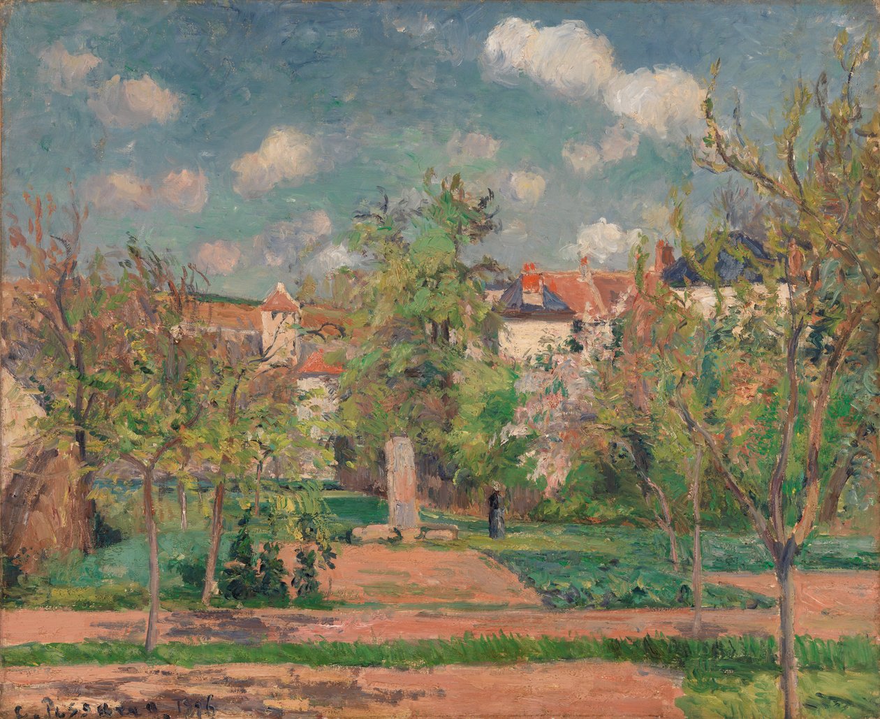 Zahrada v plném slunečním světle od Camille Pissarro