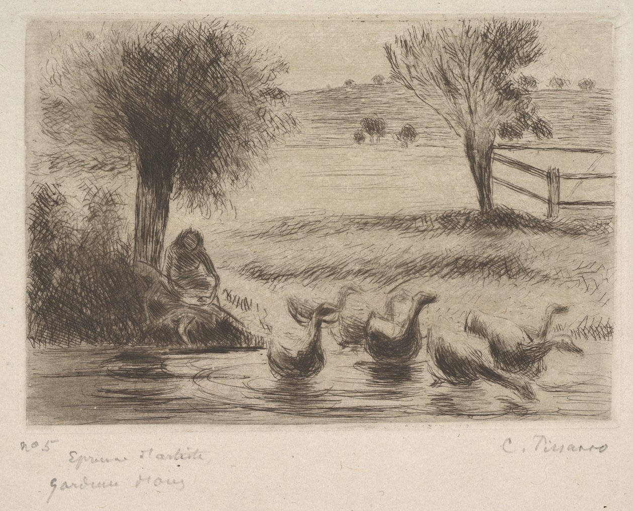 Husí dívka, 1888. od Camille Jacob Pissarro
