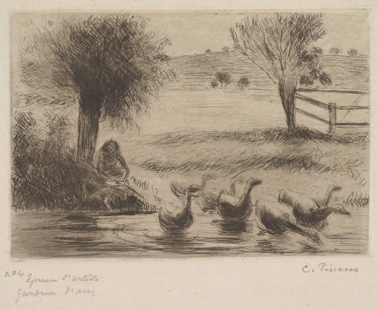 Husí dívka, 1888. od Camille Jacob Pissarro