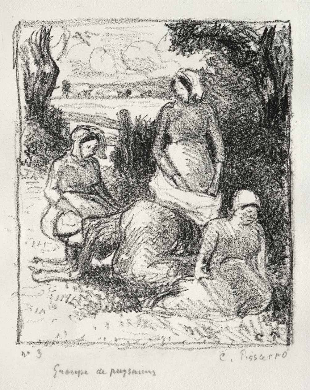 Skupina rolníků od Camille Pissarro