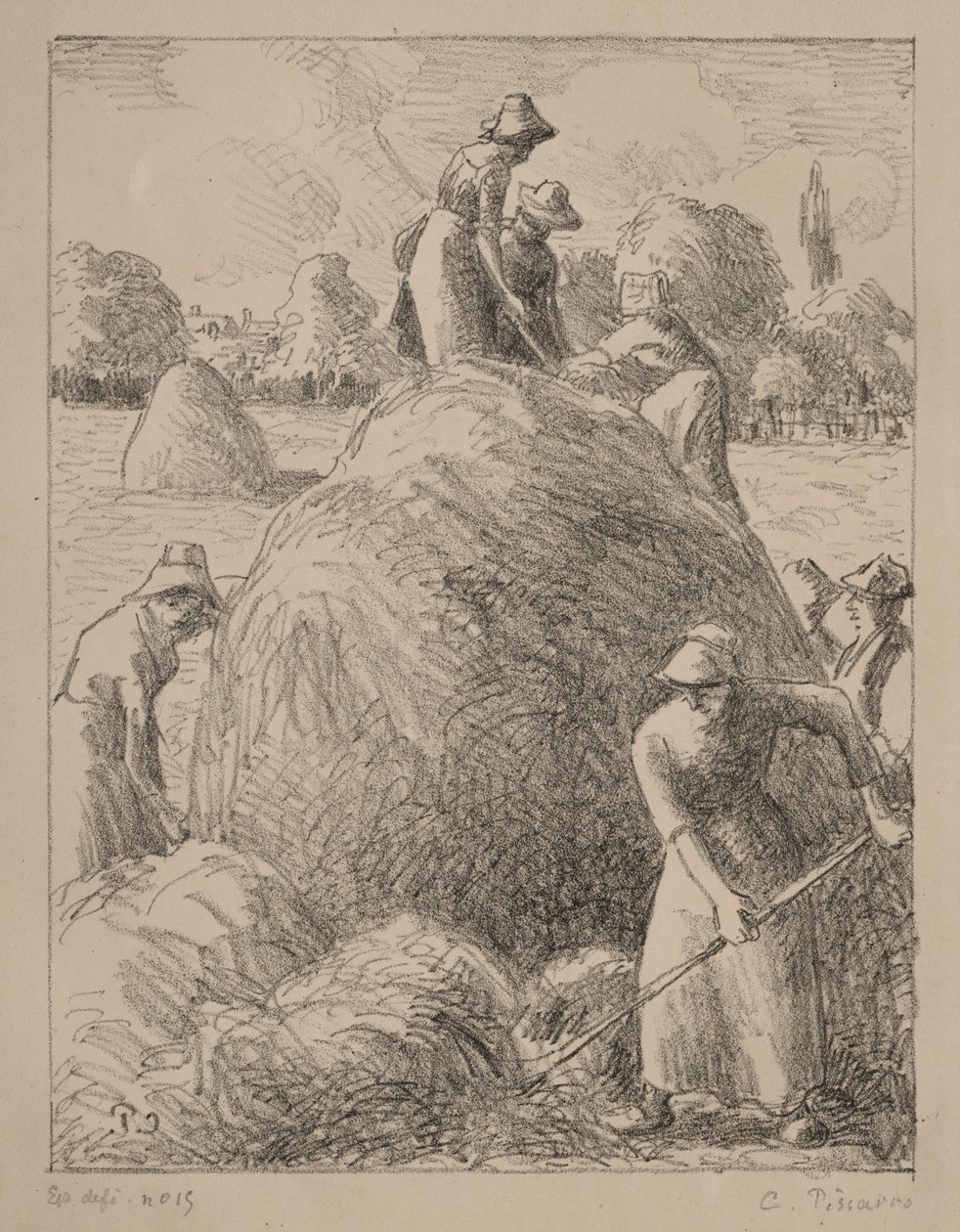 Hajní z Eragny, asi 1896 (litografie) od Camille Pissarro