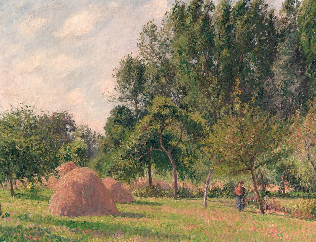 Kupky sena, ráno, Éragny, 1899. od Camille Jacob Pissarro