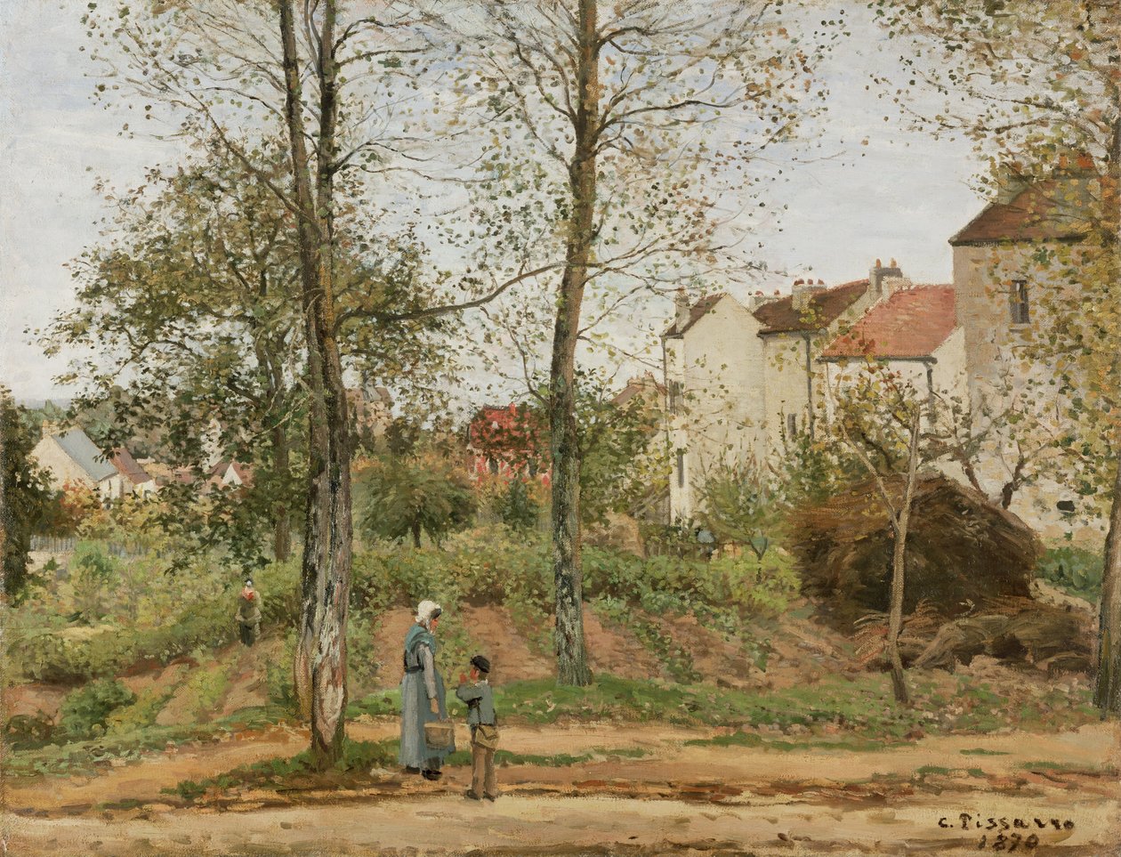 Domy na Bougivalu (podzim) od Camille Pissarro