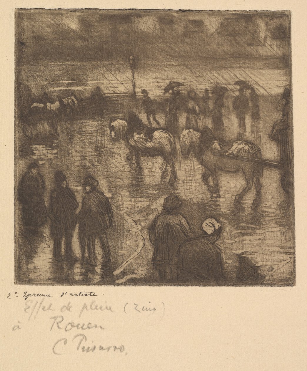 Impressions of Rain, Rouen, 1883. od Camille Jacob Pissarro