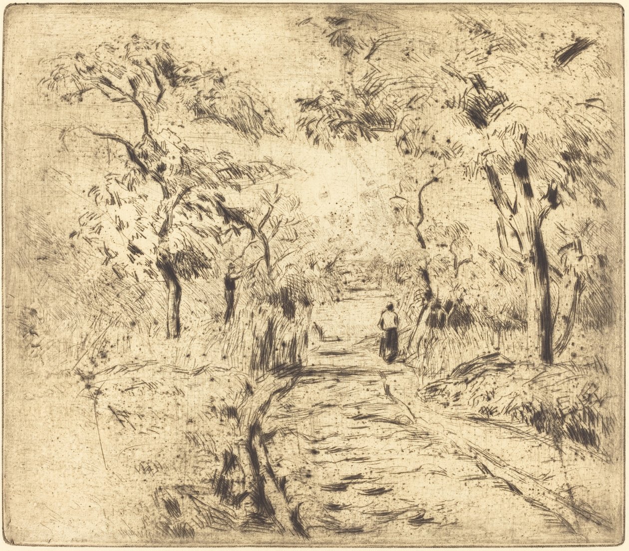 V polích v Ennery (Dans les champs, Ennery) od Camille Pissarro