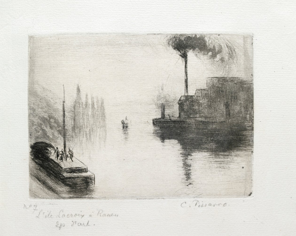 Ostrov Lacroix, Rouen, 1883 od Camille Pissarro