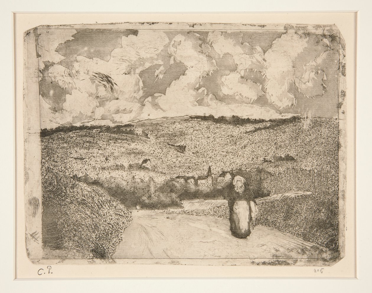 La Femme sur la route (Žena na cestě) od Camille Pissarro
