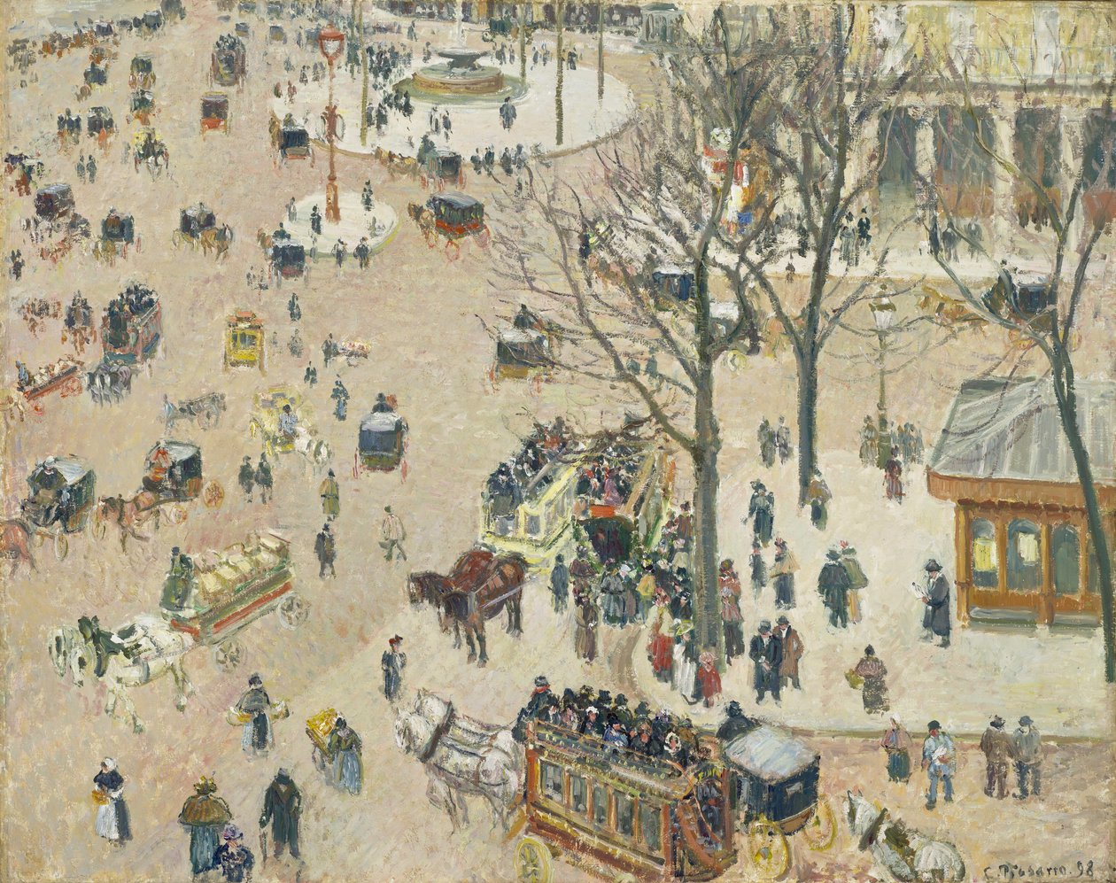 Francouzské divadelní náměstí od Camille Jacob Pissarro