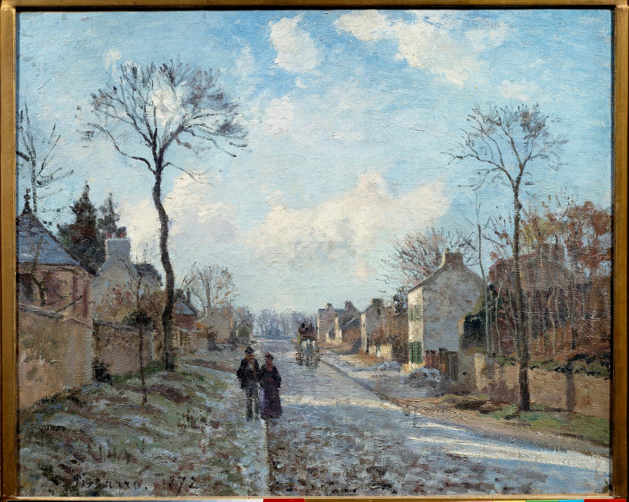 Cesta do Louveciennes Obraz Camille Pissarro (1830-1903) 1872 Ne. 0,6x0,73 m Paříž, muzeum Orsay od Camille Jacob Pissarro