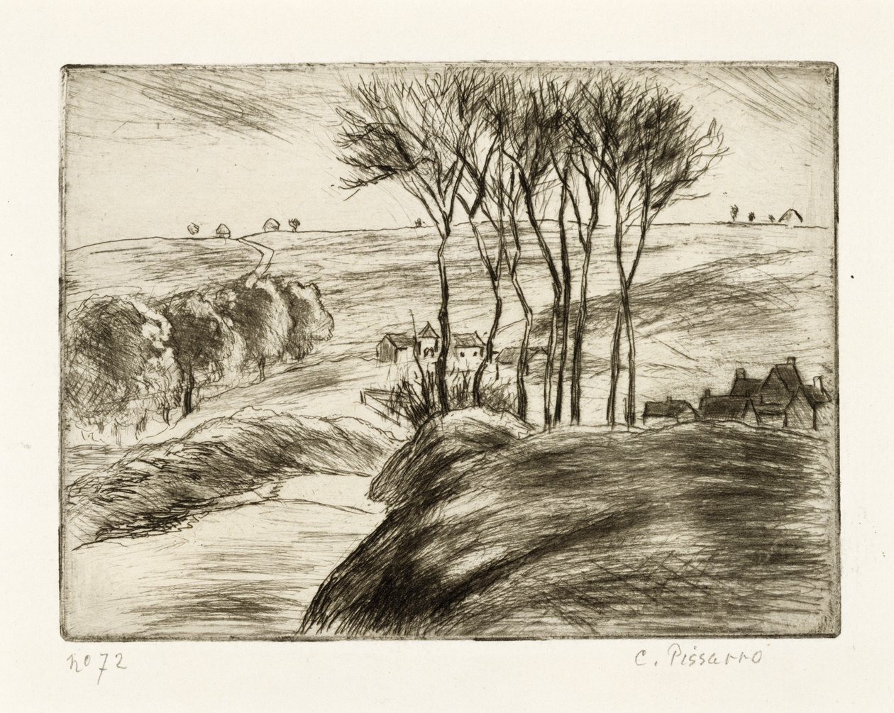 Krajina u Osného od Camille Jacob Pissarro